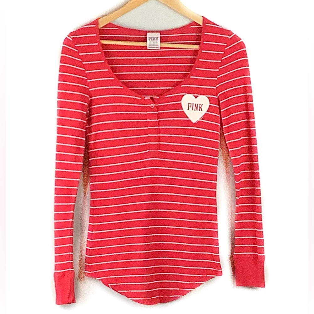 Victoria's Secret PINK Red Striped Sleep Shirt Size XS